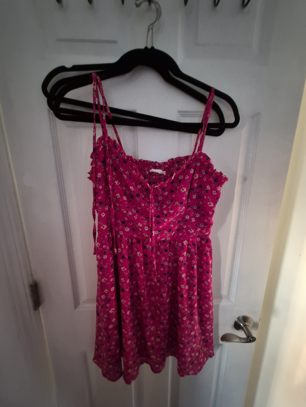 Women’s Spaghetti Strap Floral Sundress in Bright Pink-Balboa Island CA Boutique